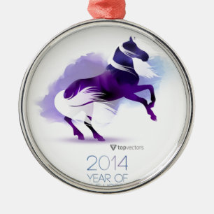 PURPLE YEAR OF THE HORSE METAL ORNAMENT