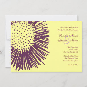 Purple & Yellow Abstract Floral Wedding Invitation
