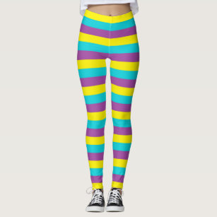 Women's Vintage Yellow Side Striped Leggings 