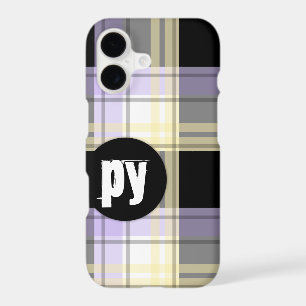 Purple Yellow Black Plaid Monogram iPhone 7 Case