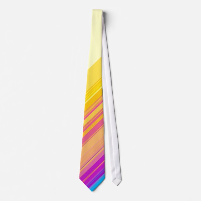 Purple Yellow Blue Stripes Tie (Front)
