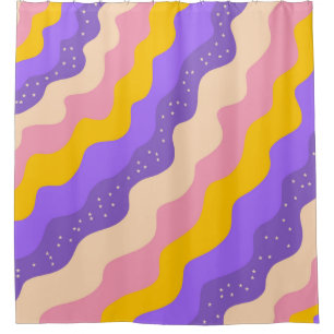 Purple Yellow Celestial Stripe Groovy Abstract