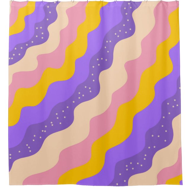 Purple Yellow Celestial Stripe Groovy Abstract  (Front)