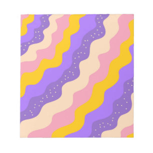 Purple Yellow Celestial Stripe Groovy Abstract  Notepad