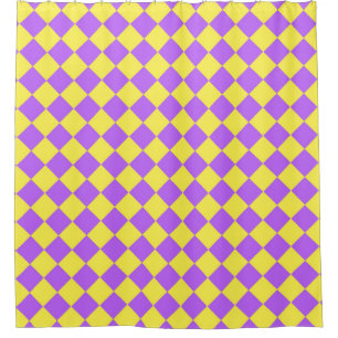 Purple Yellow Chequered Diamond Pattern 