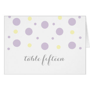 Purple Yellow Confetti Table Number Card