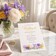 Purple Yellow Crocus Floral Photo Wedding