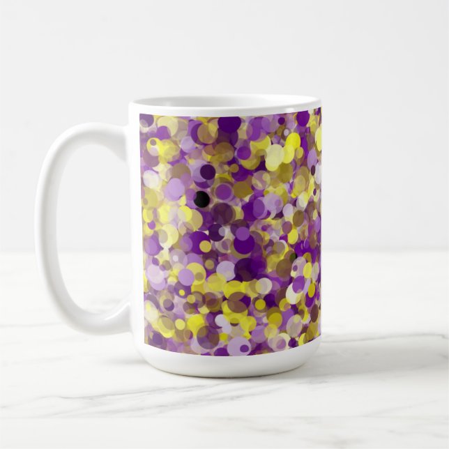 Purple Yellow Dot 15oz Mug (Left)