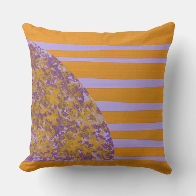 Purple Yellow Flower Throw Pillow (Front)