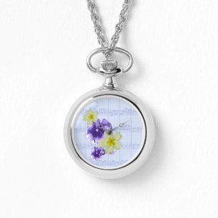 Purple & Yellow Flowers Sheet Music Watch