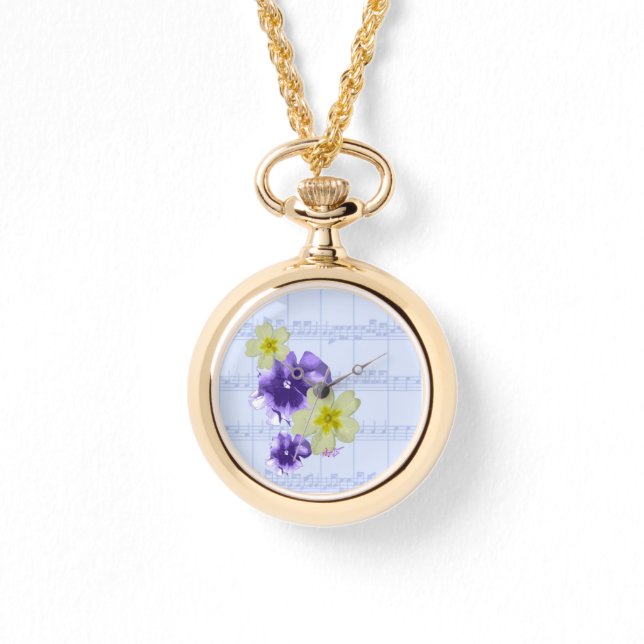 Purple & Yellow Flowers Sheet Music Watch (Front)