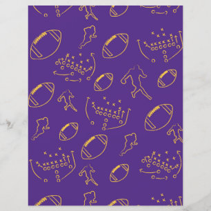 Purple & Yellow Football Play Team Color Paper