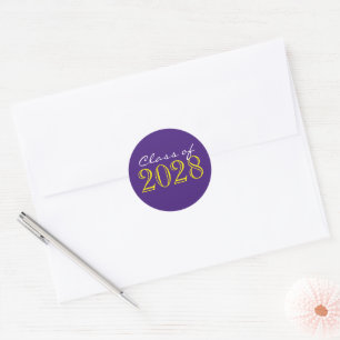 Purple & Yellow Graduation Envelope Seal Stickers