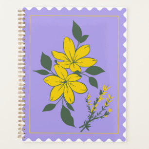 Purple Yellow Green Floral Stamp for Resolutions Planner