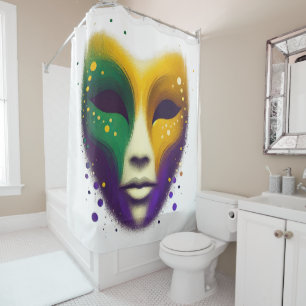Purple yellow green Mardi Gras mask