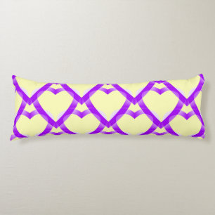 Purple Yellow hearts Body Pillow