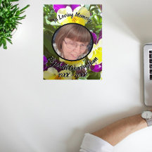 Purple Yellow Pansies Patch Five Photo Memorial
