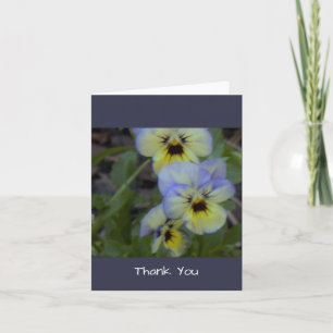 Purple Yellow Pansies Thank You Card