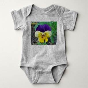 Purple & Yellow Pansy  Baby Bodysuit
