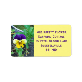 Purple & Yellow Pansy Label