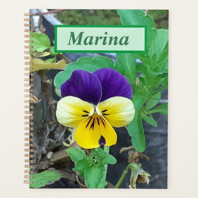 Purple & Yellow Pansy  Planner (Front)