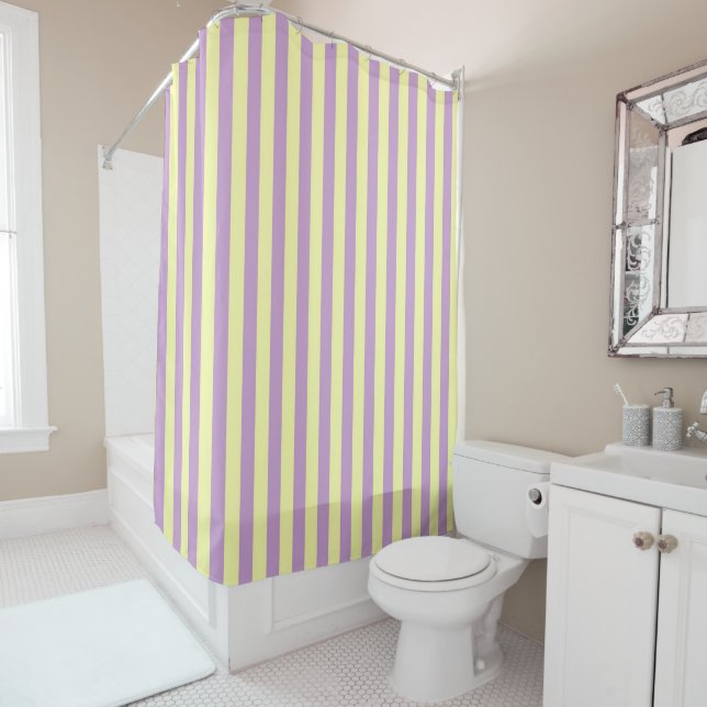 Purple Yellow Pastel Stripes Pattern Modern (In Situ)