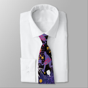  Purple + yellow Pickleball pattern Tie