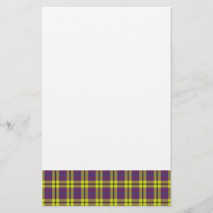 Purple & Yellow Plaid Stationery