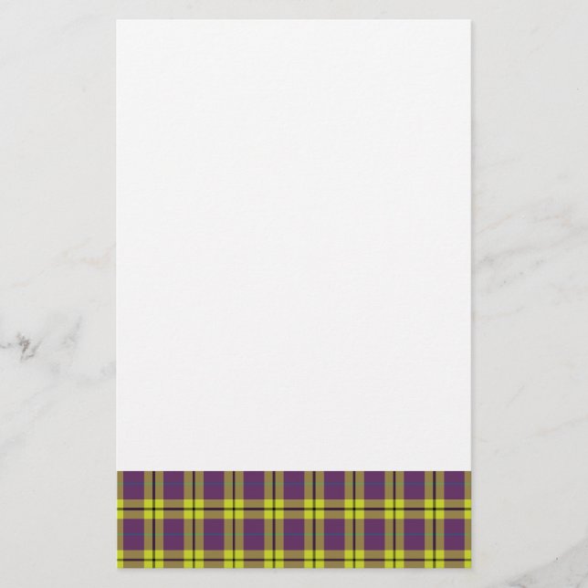 Purple & Yellow Plaid Stationery (Front)