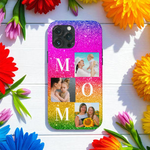 Purple Yellow Sparkle Mother Photo iPhone 13 Pro Max Case