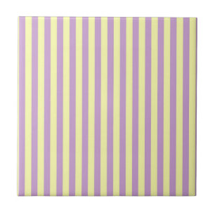 Purple Yellow Stripes Pattern Minimal Modern Tile