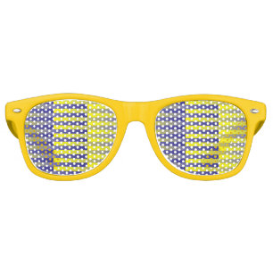 Purple Yellow Stripes Seamless Pattern Retro Sunglasses