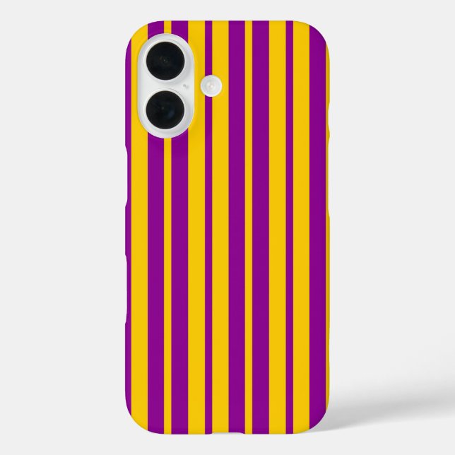 Purple Yellow Stylish Stripes Pattern Design  Case-Mate iPhone Case (Back)