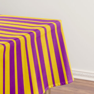 Purple Yellow Stylish Stripes Pattern Design Tablecloth