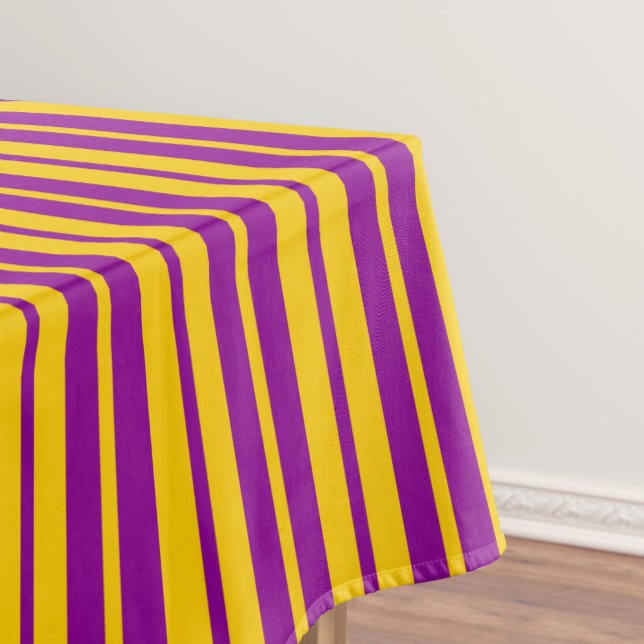 Purple Yellow Stylish Stripes Pattern Design  Tablecloth (Creator Uploaded)