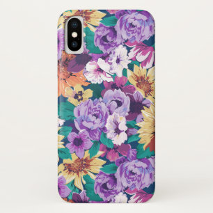 Purple & yellow summer flowers collage pattern Case-Mate iPhone case