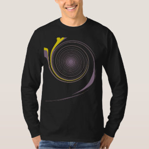 Purple Yellow Swirl Retro Painting Abstract Art T-Shirt