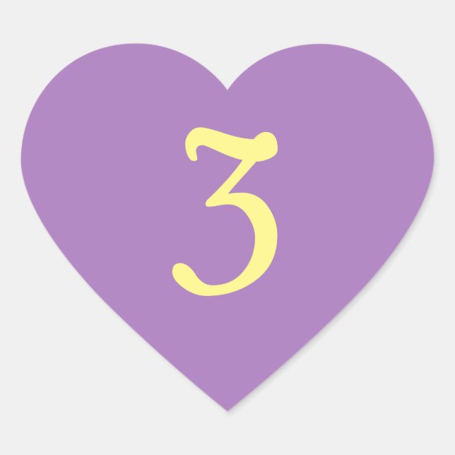 Purple Yellow Three Heart Sticker (Front)
