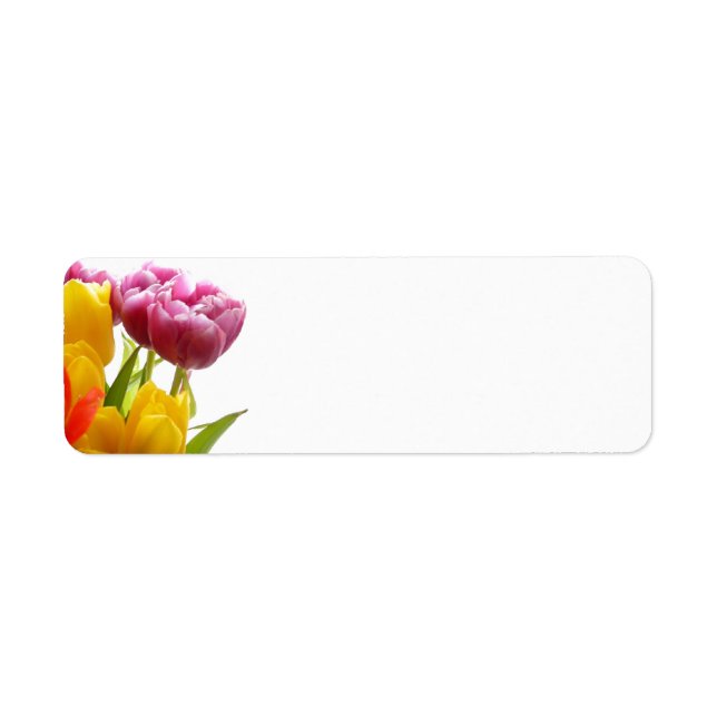 Purple & Yellow Tulips Return Address Labels (Front)