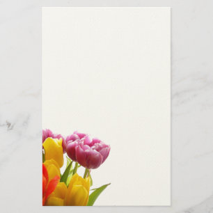 Purple & Yellow Tulips Stationary Stationery