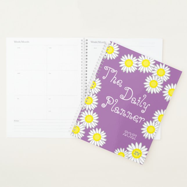 Purple Yellow White Daisy Planner (Display)
