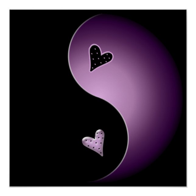 purple yin yang heart - poster (Front)