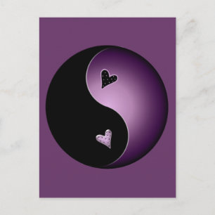 purple yin yang postcard