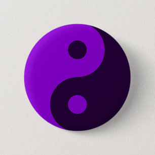 Purple Yin Yang Symbol 2 Inch Round Button