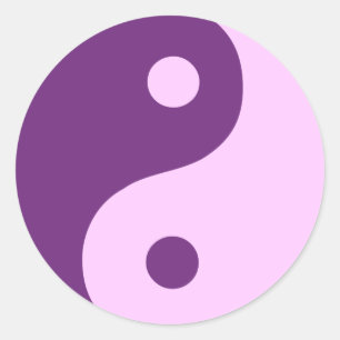 Purple Yin Yang Taoist Symbol Classic Round Sticker