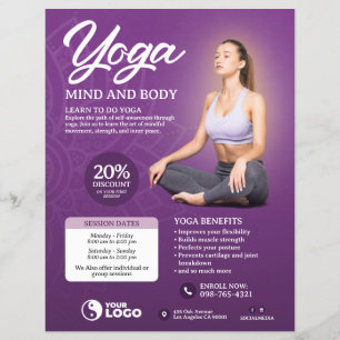Purple Yoga Class Flyer