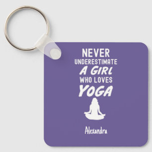Purple Yoga Gifts For Kids Yogi Girls Lover Keychain