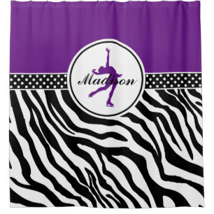 Purple Your Name Zebra Print Figure Skating