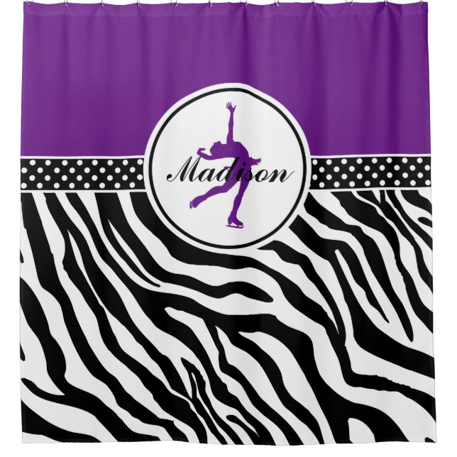 Purple Your Name Zebra Print Figure Skating (Front)