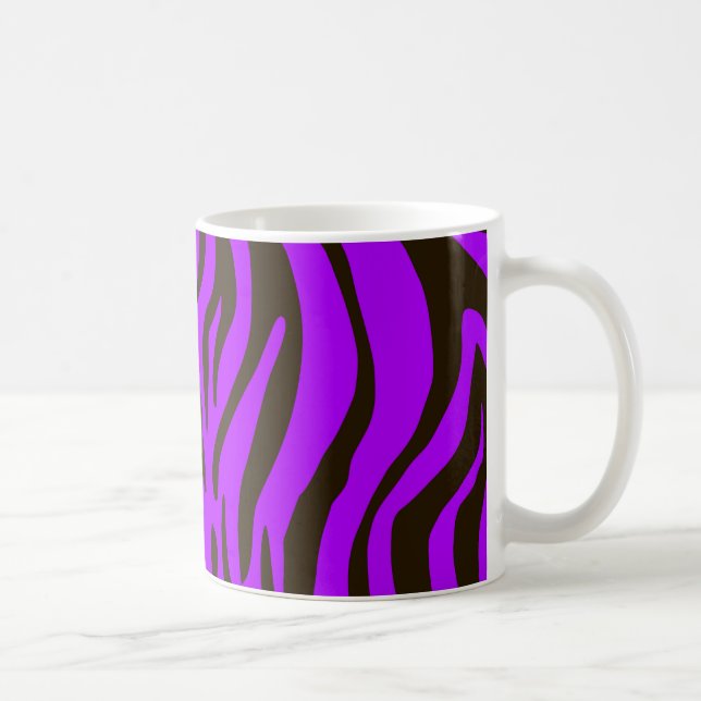 Purple zebra animal print pattern coffee mug (Right)